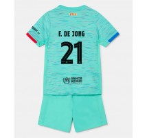 Barcelona Frenkie de Jong #21 Koszulka Trzecia dzieci 2023-24 Krótki Rękaw (+ krótkie spodenki)